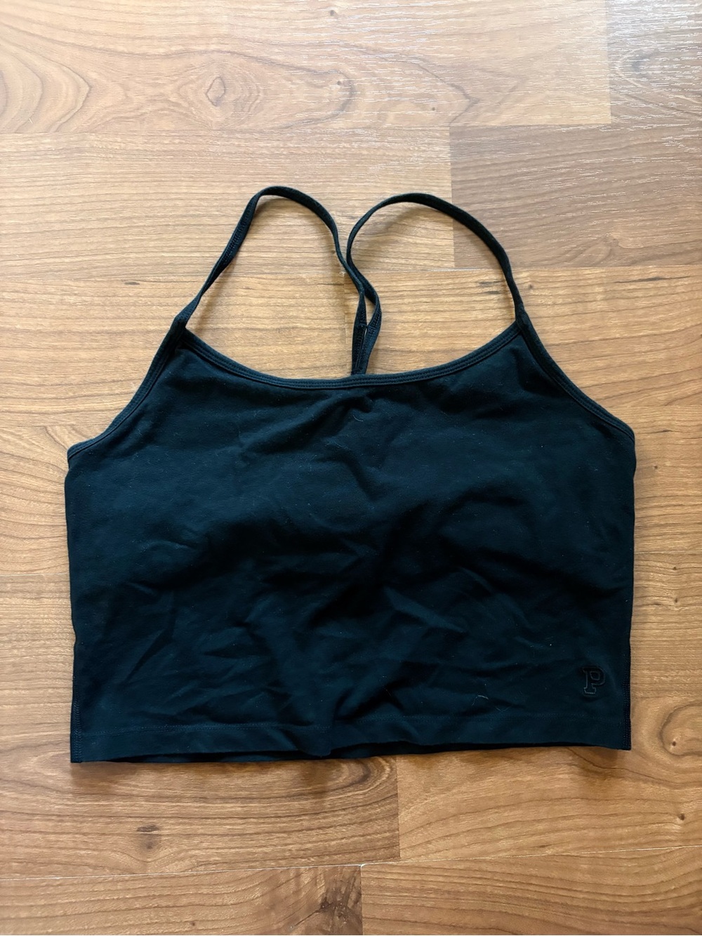 PINK Victoria's Secret Black Strappy Crop Bralette